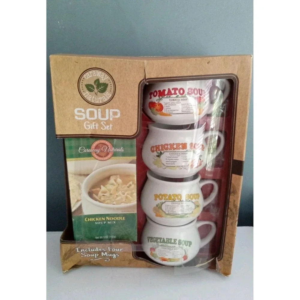 Caraway Naturals‎ Soup Gift Set With Chicken Noodle Soup Mix & Ceramic Bowls